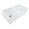 Ruvati 33"x18" Fireclay Farmhouse Apron-Front Kitchen Sink Double Bowl, Wht RVL2311WH - alternate 2